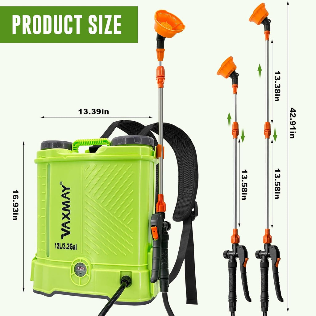 Battery Powered Backpack Sprayer 80 PSI 3.2 Gallon