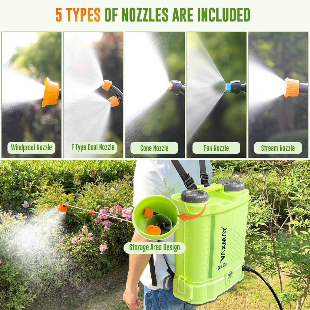Battery Powered Backpack Sprayer 80 PSI 3.2 Gallon
