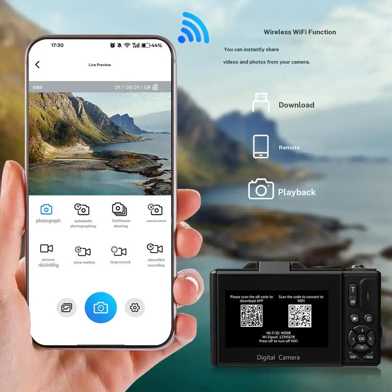 4K Digital Camera for Photography with 64MP
