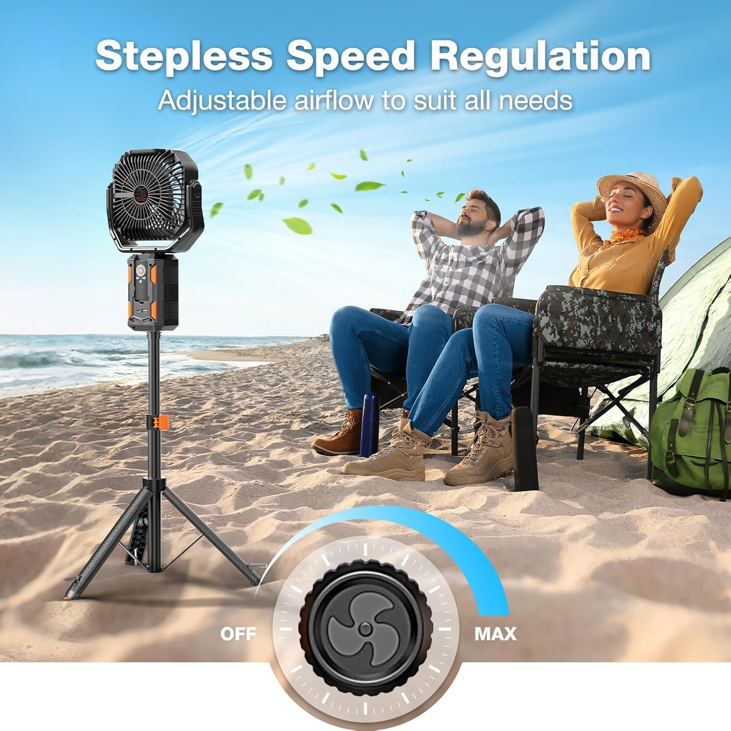 Portable Fan with Adjustable Height Stand