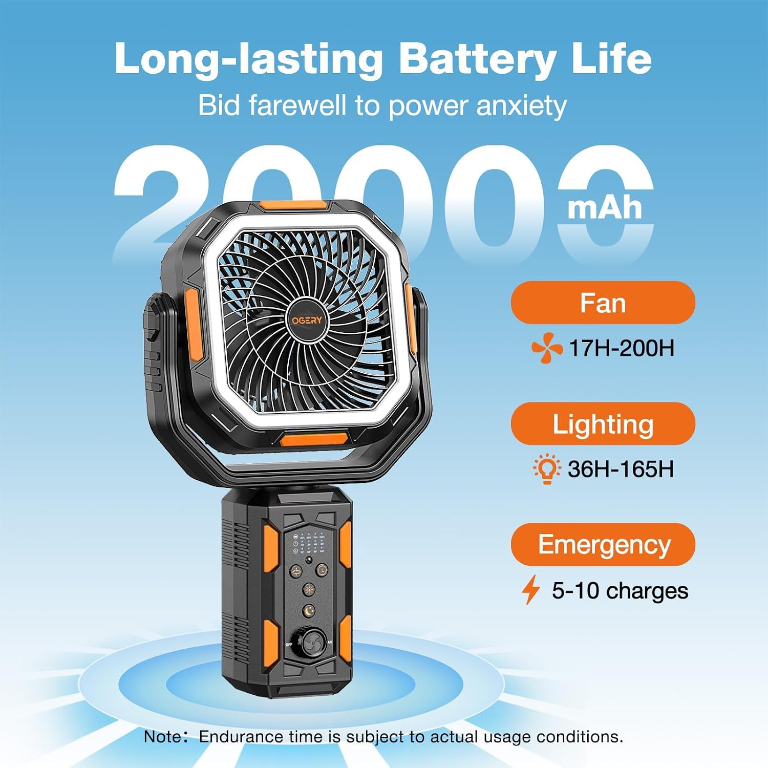 Portable Fan with Adjustable Height Stand