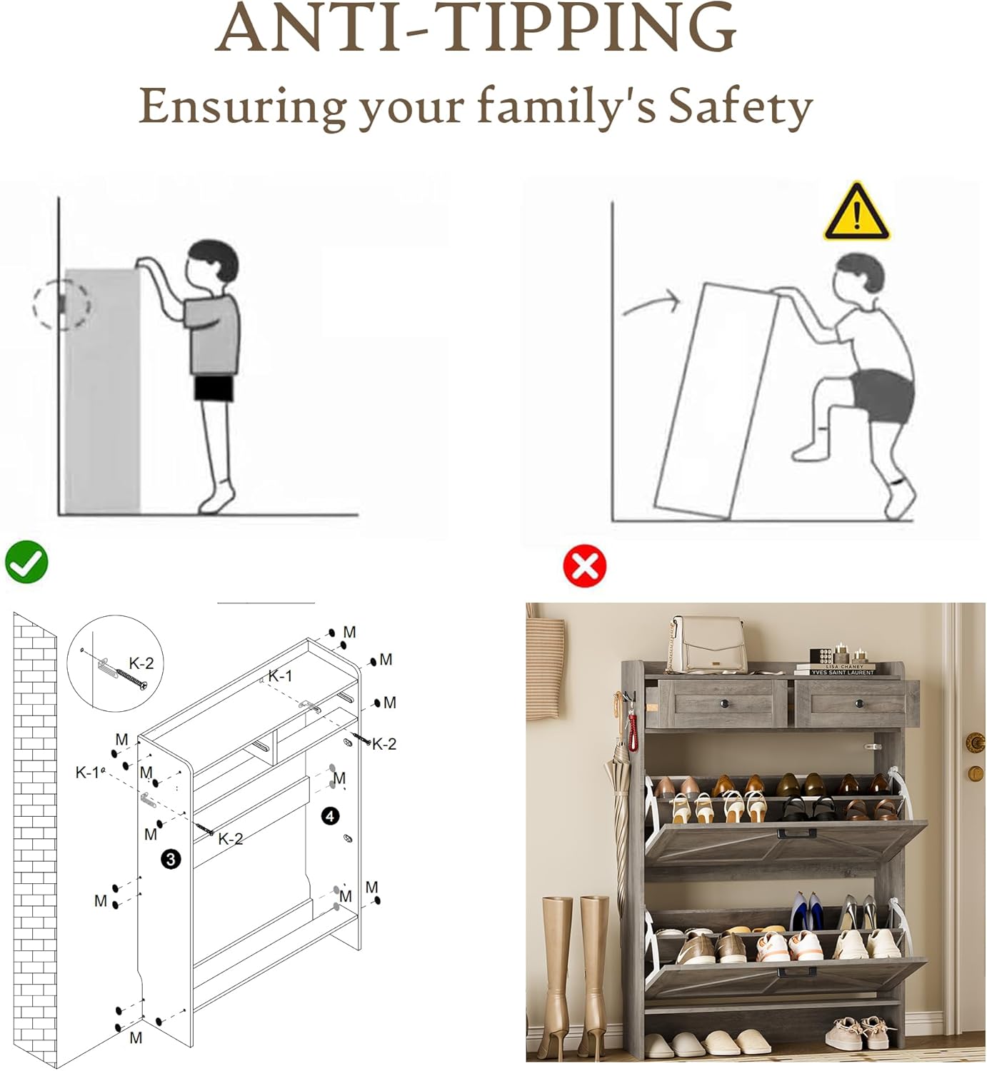 Shoe Storage Cabinet for Entryway
